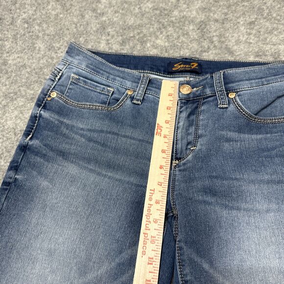 Seven7 Girlfriend Women's Cropped Jeans Size 6 Blue Medium Wash Denim - Picture 3 of 11